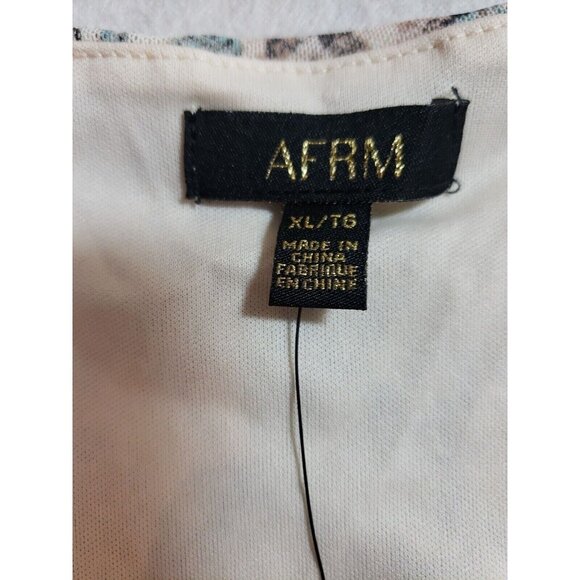 AFRM Neutral Aqua Snake Print Long Sleeve Cutout Bodysuit Size XL - Picture 4 of 16